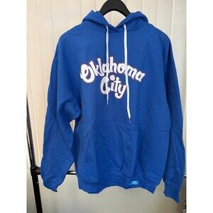 NWT Men’s OKC Thunder Script Blue Cookies Pullover Hoodie Size Large